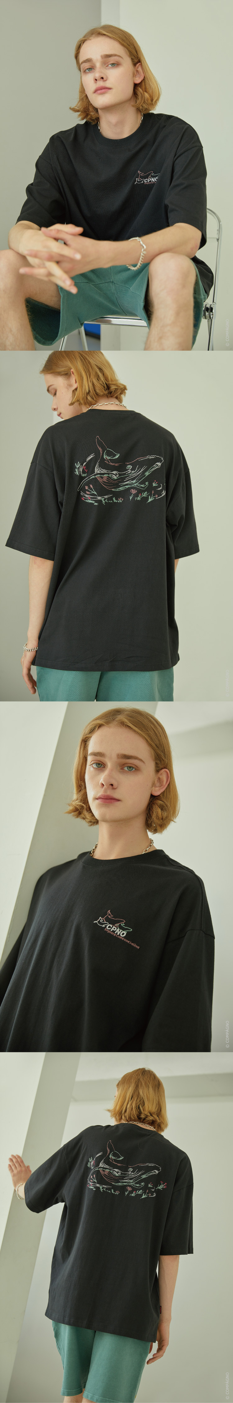【CPGN STUDIO】Whale Flower Embroidery Short Sleeve MUSINSA | CPGN STUDIO [20S] WHALE FLOWER EMBROIDERED SHORT