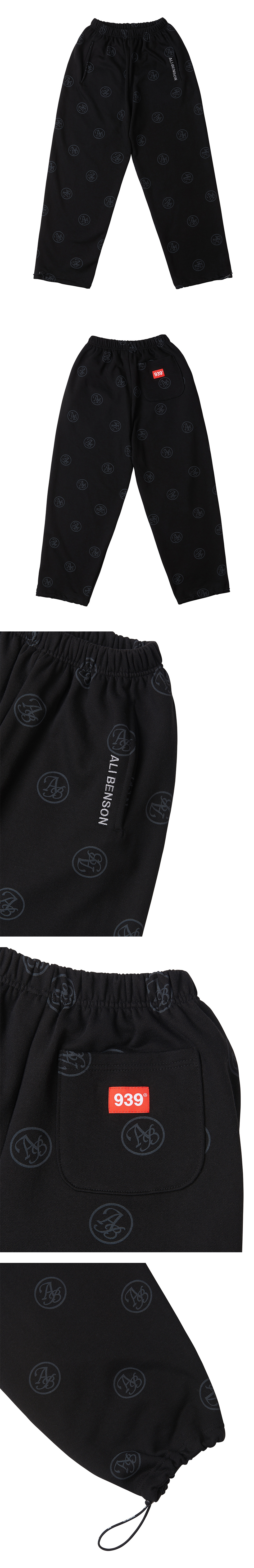 알리벤슨(ALI BENSON) AB STAMP SWEAT PANTS (BLACK)