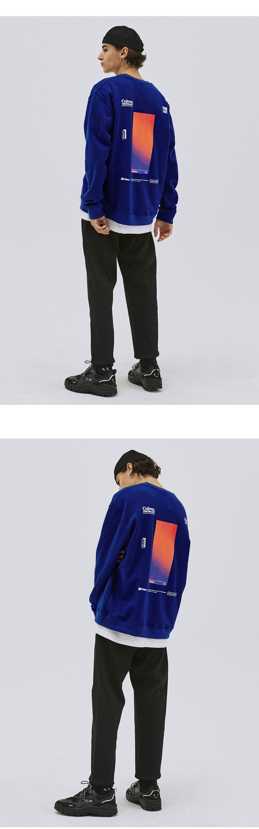 シャツ TRILLION Color gradient overfit sweatshirt TR9SMT001 BLUE TR MUSINSA | TRILLION GRADIENT OVERSIZED SWEATSHIRT TR9SMT001_BLUE