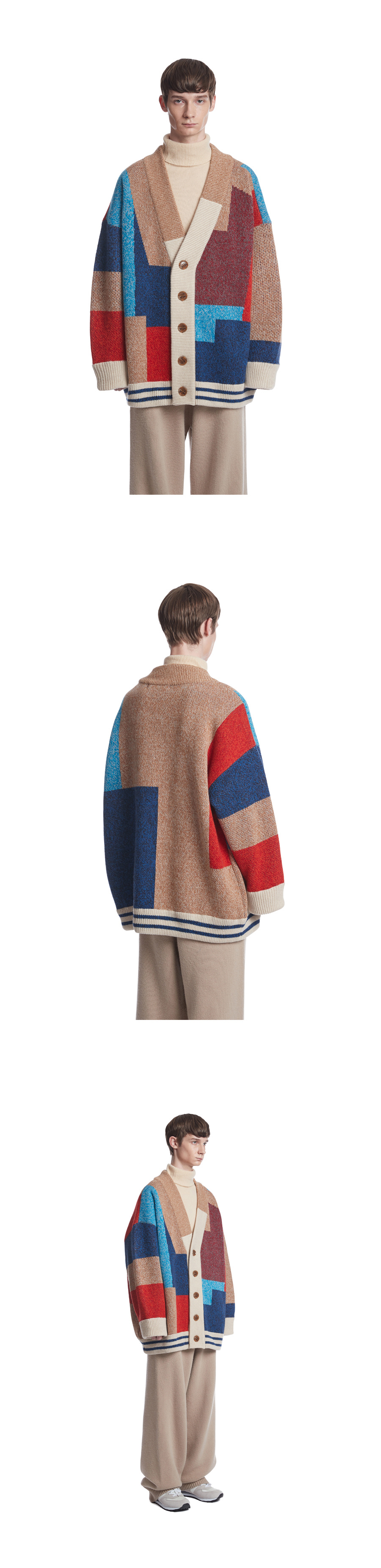 트렁크프로젝트(TRUNK PROJECT) Color Mixed Wool Cardigan