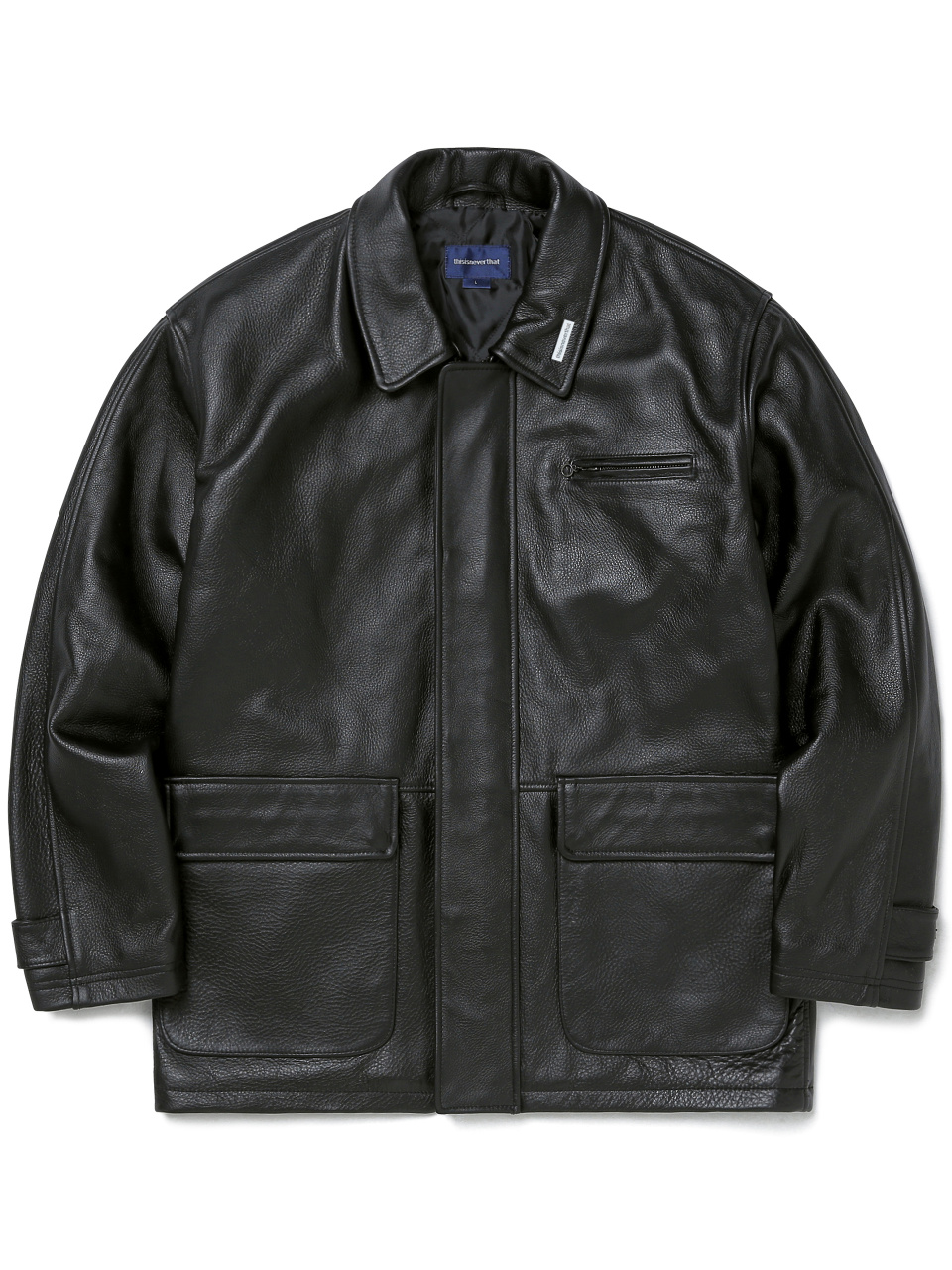 디스이즈네버댓(THISISNEVERTHAT) Leather Overcoat Black - 사이즈