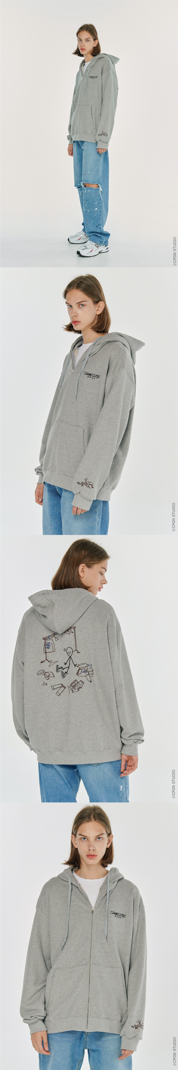 MUSINSA | CPGN STUDIO COMME CLOSET EMBROIDERED ZIP-UP HOODIE