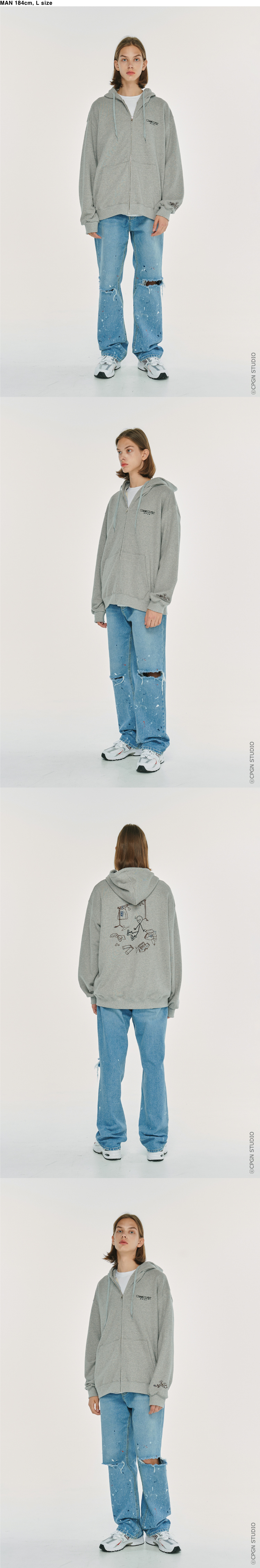 MUSINSA | CPGN STUDIO COMME CLOSET EMBROIDERED ZIP-UP HOODIE