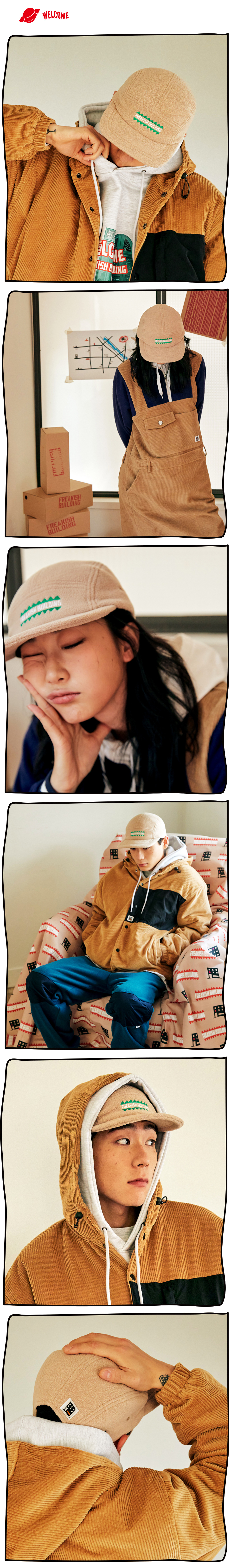 프리키쉬빌딩(FREAKISH BUILDING) LINFEVER FLEECE CAMP CAP (BEIGE) - 사이즈 & 후기 | 무신사