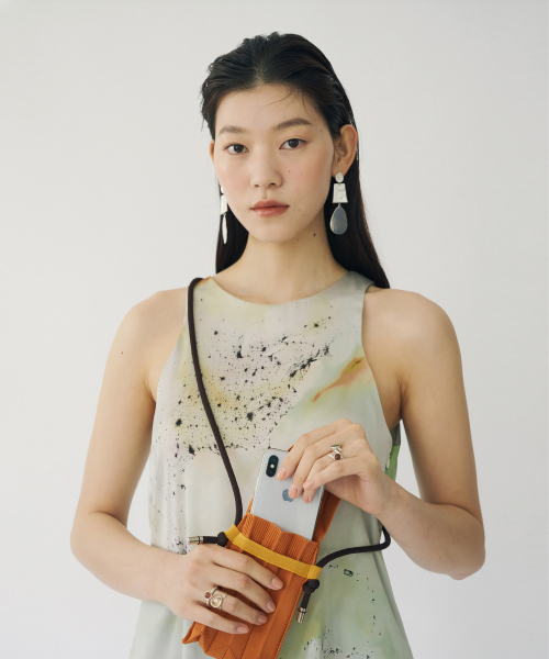 Knit Pleats Nano Bag JEJU Orange