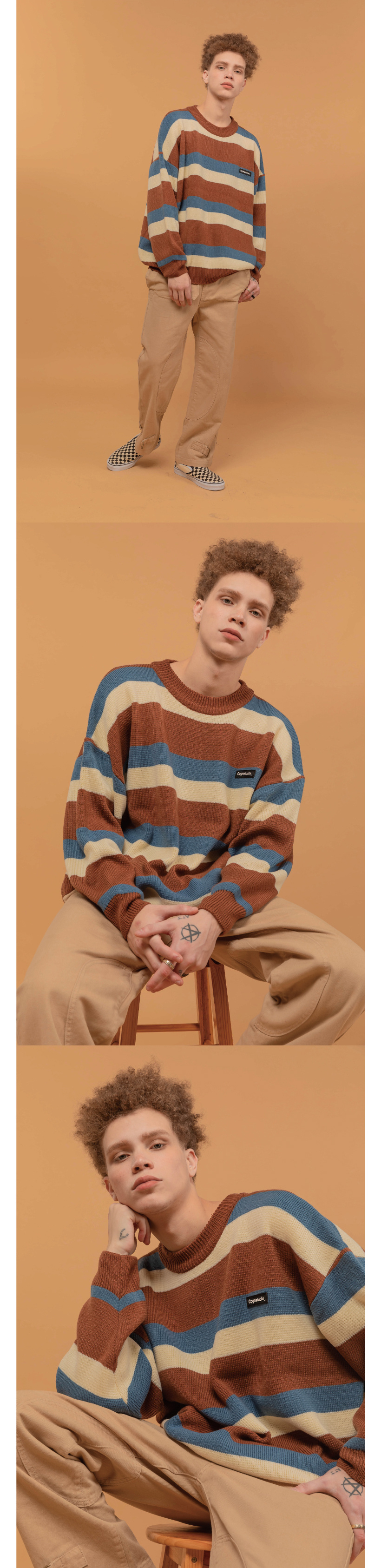 WAPPEN LOGO MIX SWEATER - 3 COLORS BLUE