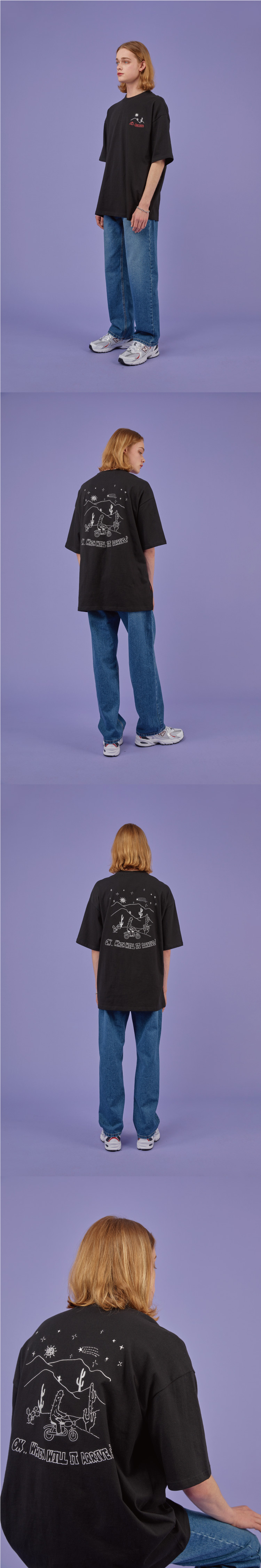 PIGMENT EMBROIDERY SHORT SLEEVE - 4 COLORS BLACK