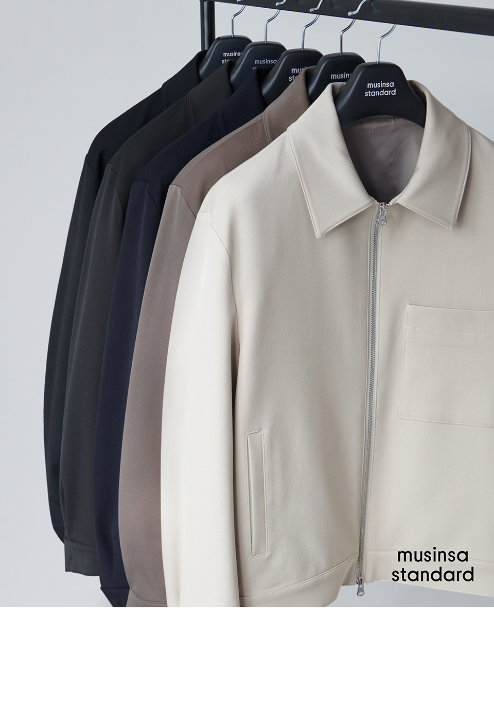 MUSINSA STANDARD MEN'S_カラーレスポラフリースジャケット_4色 MUSINSA STANDARD MEN'S_カラーレスポラフリースジャケット_4色