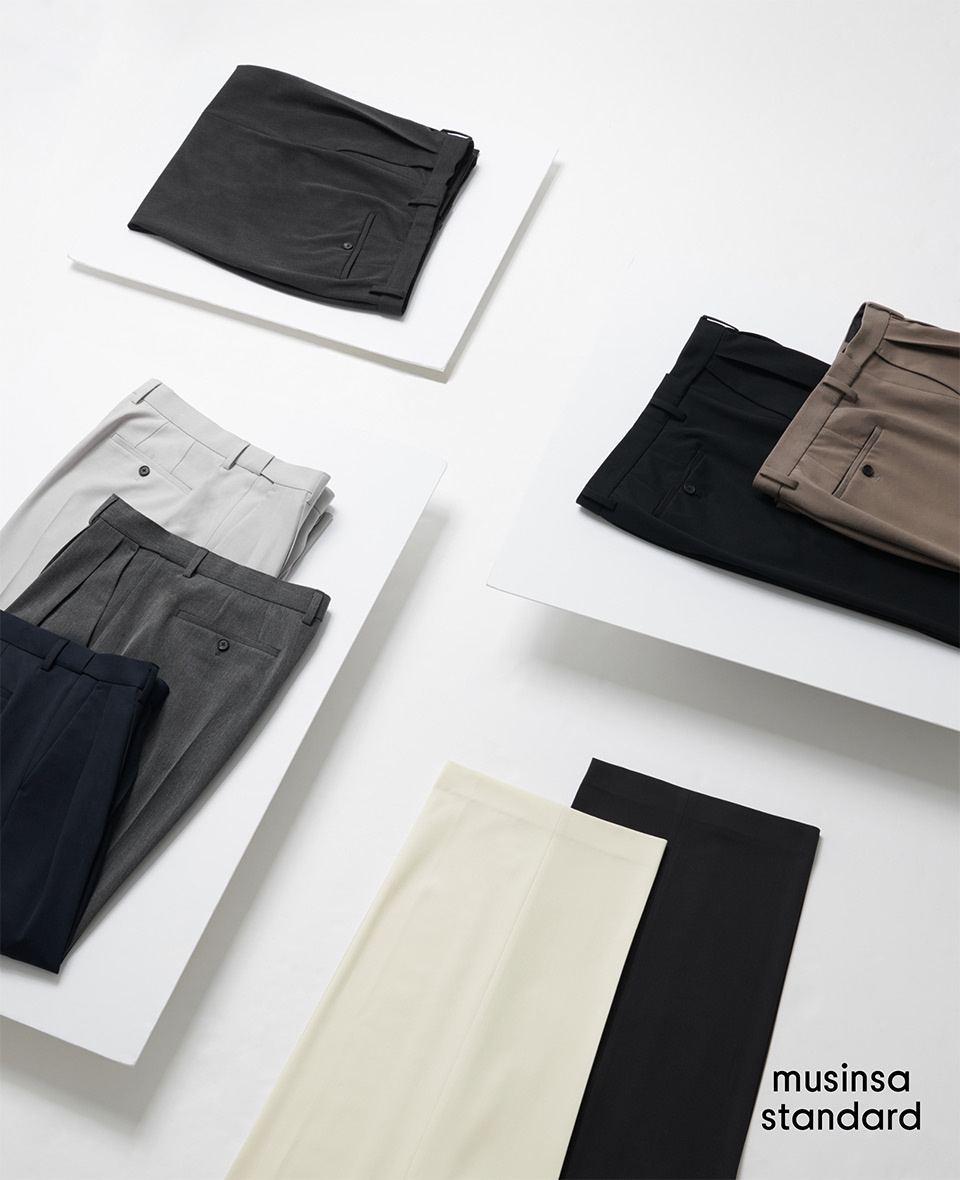 韓国大人気★MUSINSA STANDARD★Wide Hidden Banding Slacks 3色 MUSINSA | MUSINSA STANDARD Wide Hidden Banding Slacks _Gunmetal