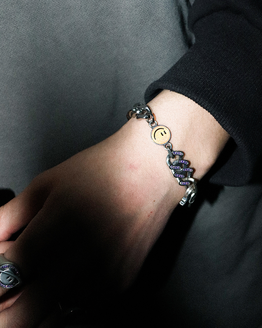 그레이노이즈(GRAYNOISE) smile cubic chain (925 silver)