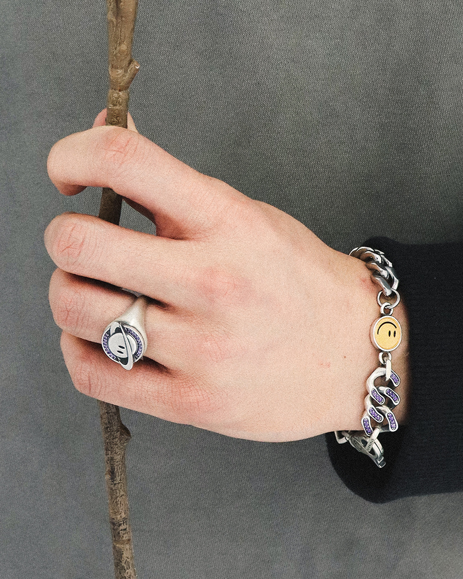 그레이노이즈(GRAYNOISE) smile cubic chain (925 silver)