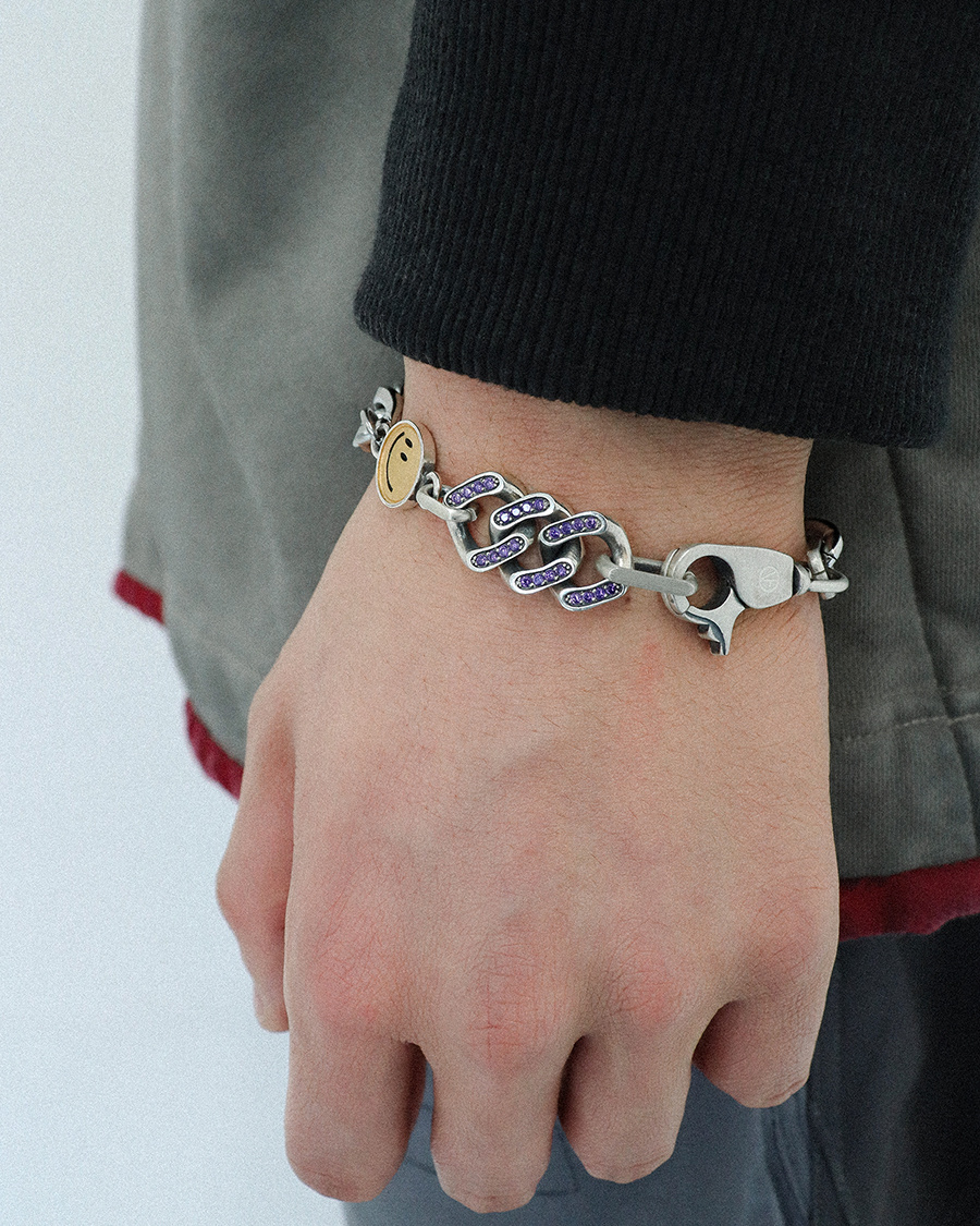 그레이노이즈(GRAYNOISE) smile cubic chain (925 silver)