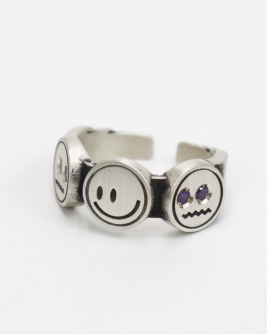 그레이노이즈(GRAYNOISE) 3 smile ring 2 (925 silver)