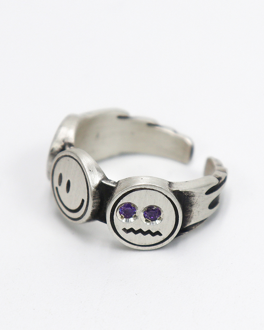 그레이노이즈(GRAYNOISE) 3 smile ring 2 (925 silver)