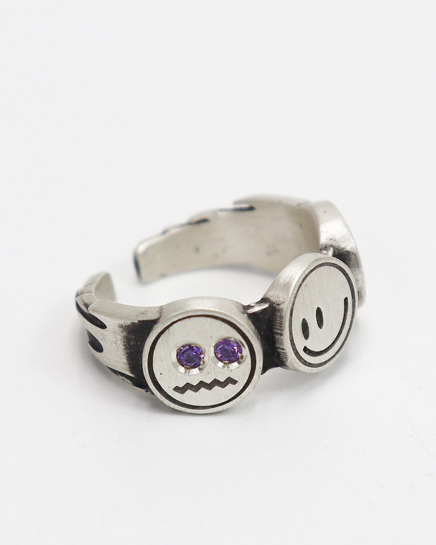 그레이노이즈(GRAYNOISE) 3 smile ring 2 (925 silver)
