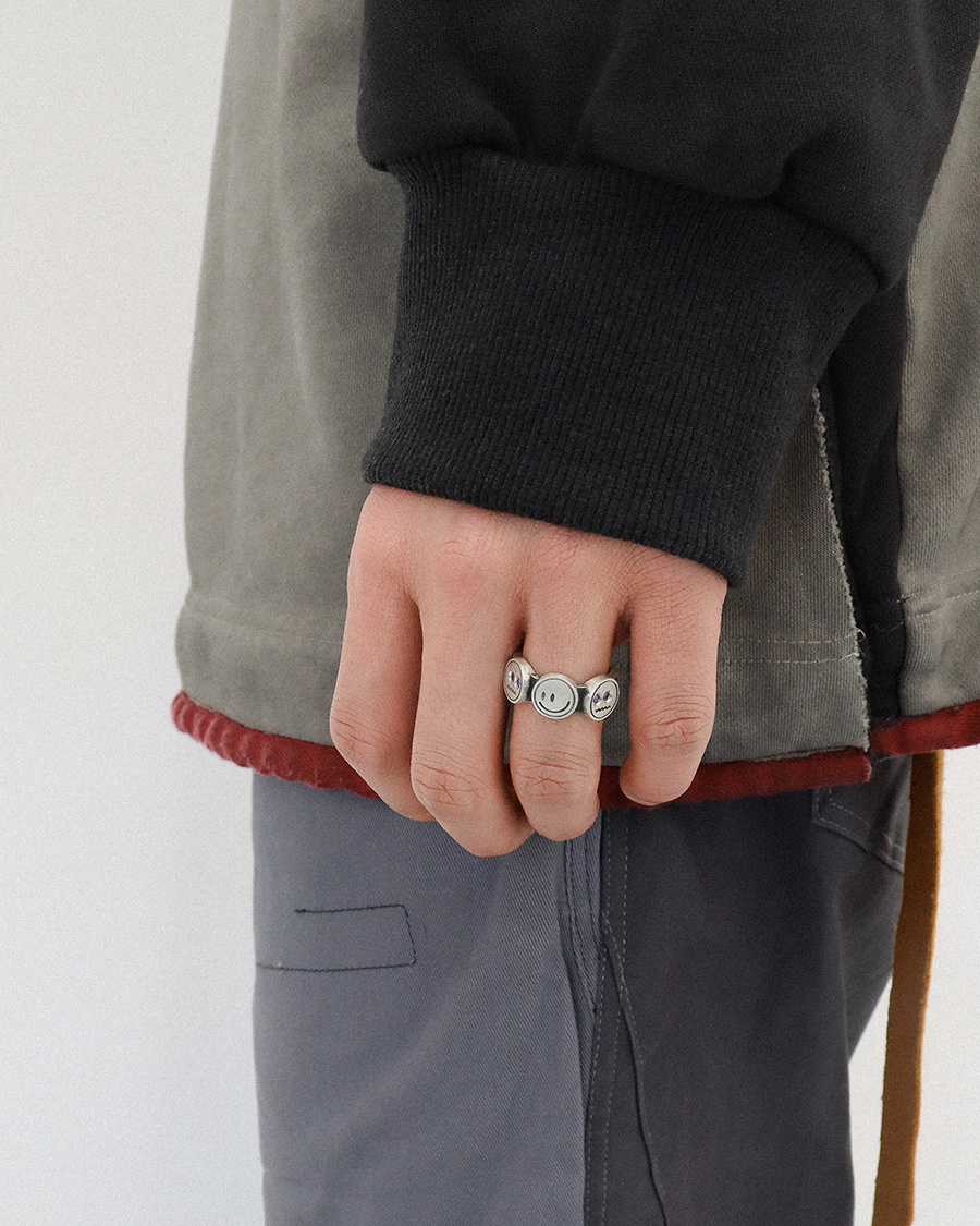 그레이노이즈(GRAYNOISE) 3 smile ring 2 (925 silver)