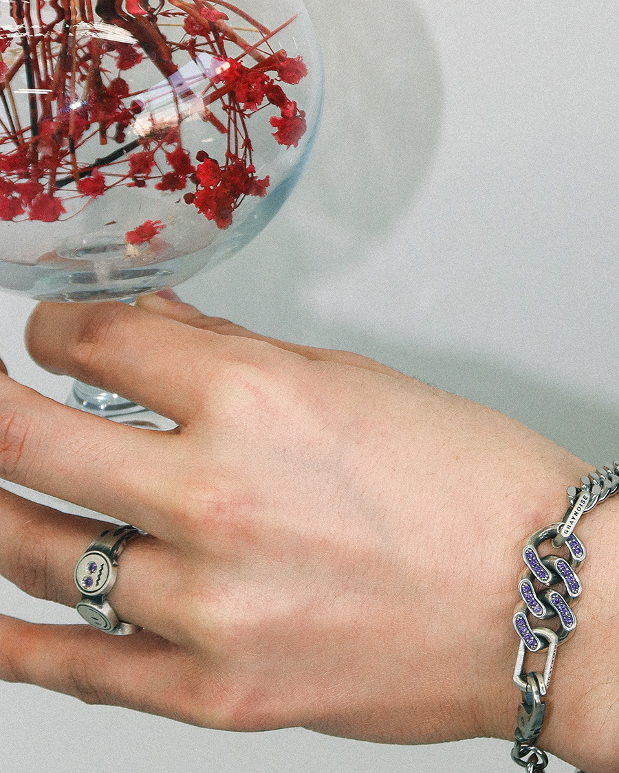 그레이노이즈(GRAYNOISE) 3 smile ring 2 (925 silver)