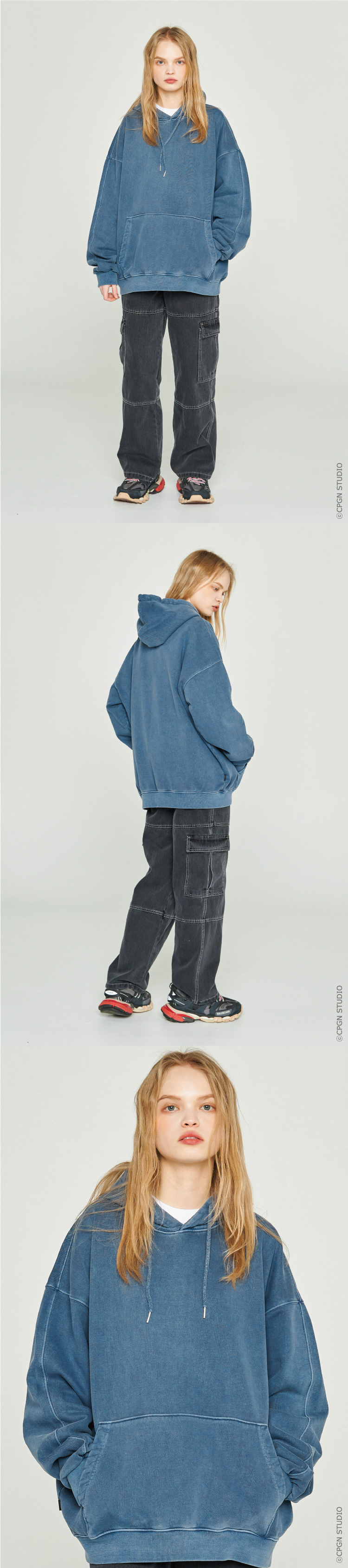 PIGMENT PANEL HOOD - 2 COLORS BLUE