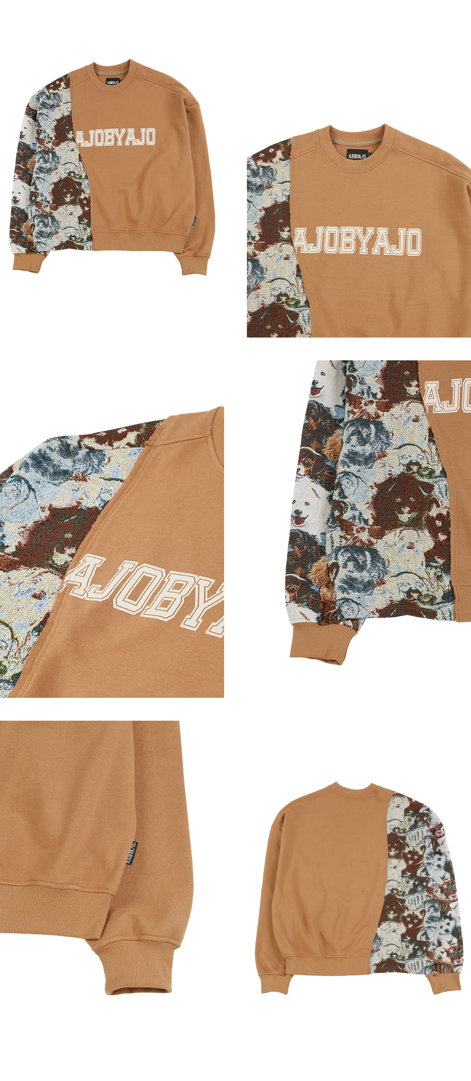 【AJO AJOBYAJO】Puppies Jacquard Oversized Sweatshirt MUSINSA | AJOBYAJO Puppies Jacquard Oversized Sweatshirt [Beige]
