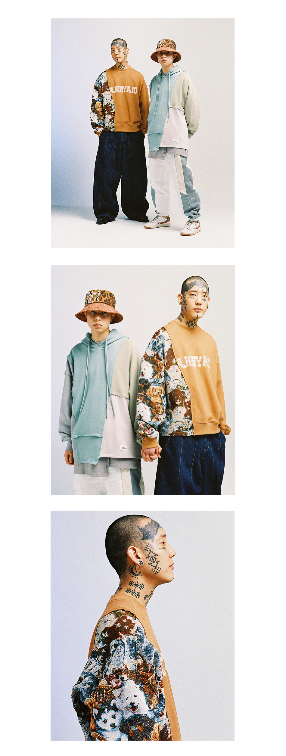 【AJO AJOBYAJO】Puppies Jacquard Oversized Sweatshirt AJO AJOBYAJO (アジョ バイ アジョ) - Puppies Jacquard