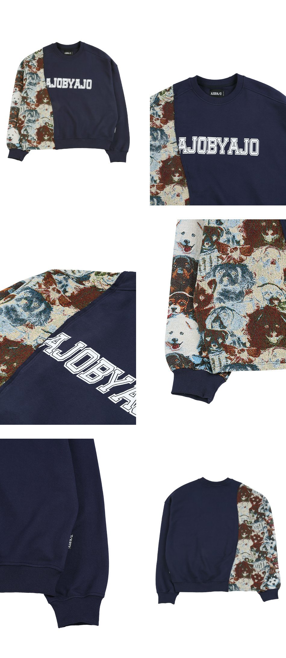 【AJO AJOBYAJO】Puppies Jacquard Oversized Sweatshirt AJO AJOBYAJO (アジョ バイ アジョ) - Puppies Jacquard
