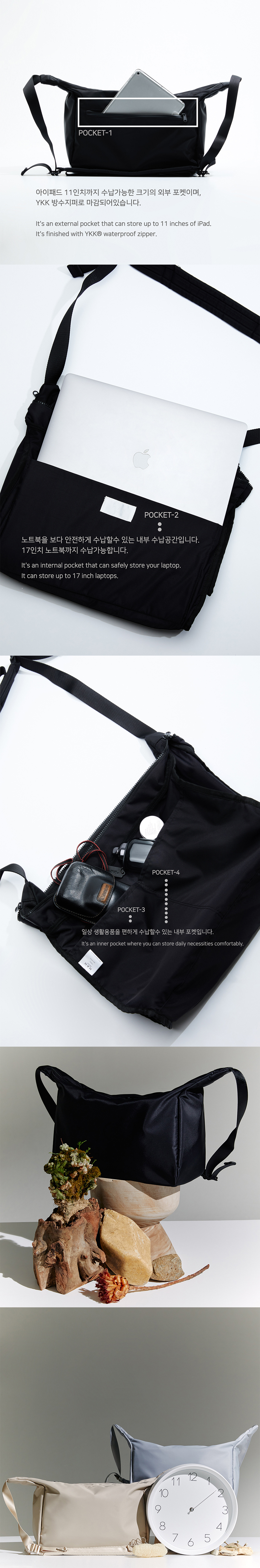 ショルダーバッグ・ポシェット HAHARCHIVE Arc Pocket Small Messenger Bag Black Ark Pocket Messenger Bag S (Black) - HAH ARCHIVE Japan