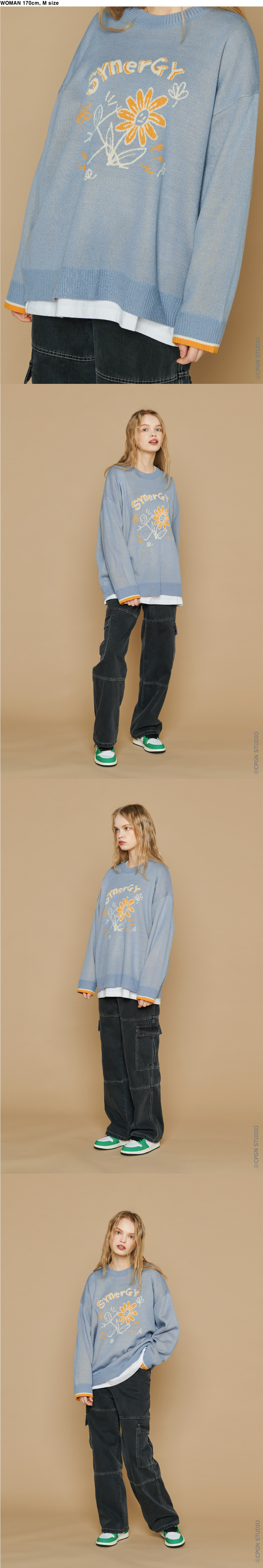 GRAPHIC SWEATER - 2 COLORS BLUE