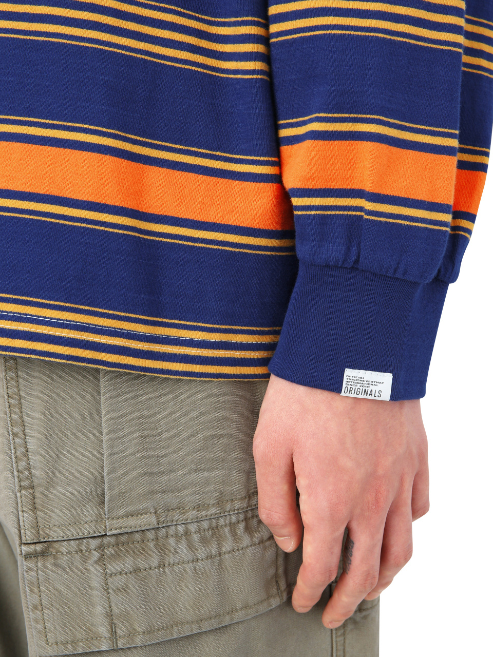 MUSINSA | thisisneverthat® Onyx Striped L/SL Top Orange/Yellow