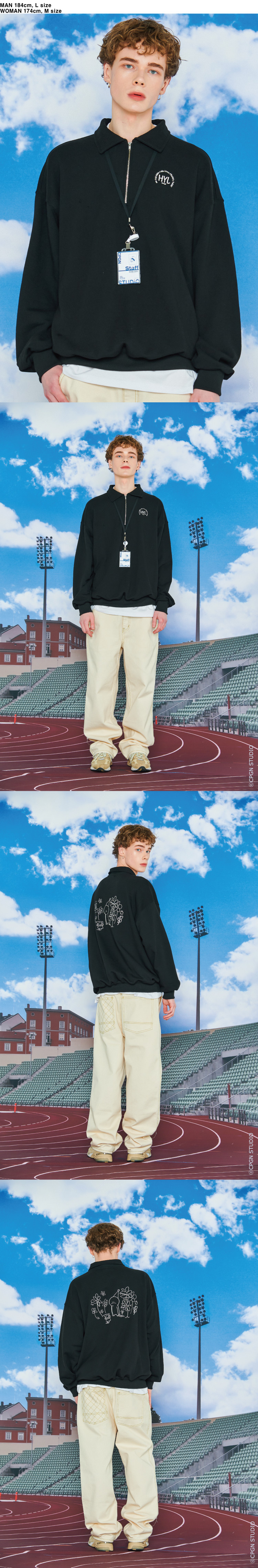 MUSINSA | CPGN STUDIO HALF-ZIP HOLLY EMBROIDERED SWEATSHIRT