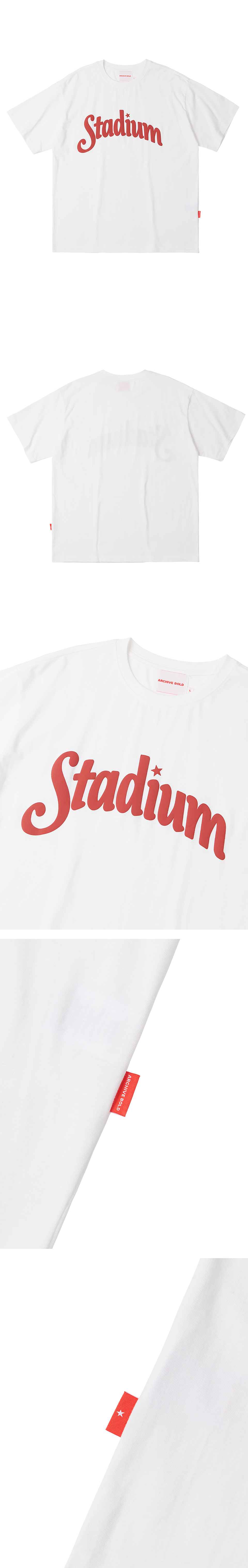 아카이브 볼드(ARCHIVE BOLD) STARDIUM EMBOSSED T-SHIRTS (WHITE)