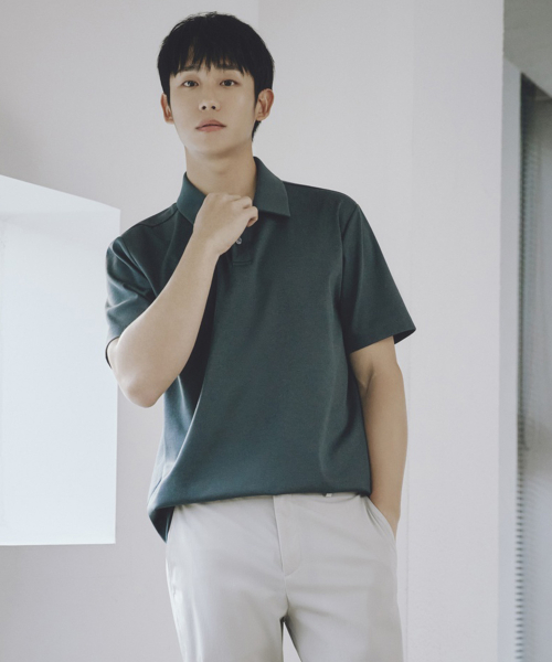 [SUPIMA]Collar T-shirt. - 6color