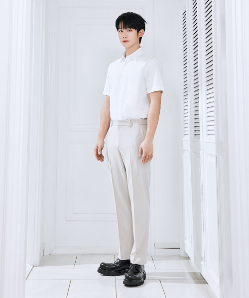 [SET][Easy Care] Spandex Dress Short Sleeve Shirt - 10color