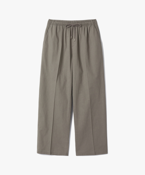 LINEN SEMI -WIDE BANDING PANTS