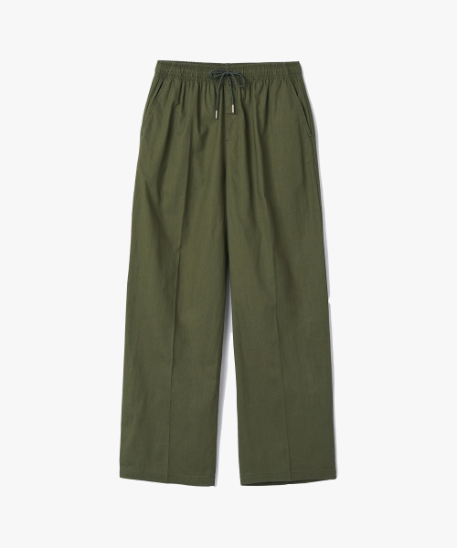 LINEN SEMI -WIDE BANDING PANTS
