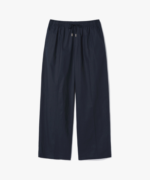 LINEN SEMI -WIDE BANDING PANTS