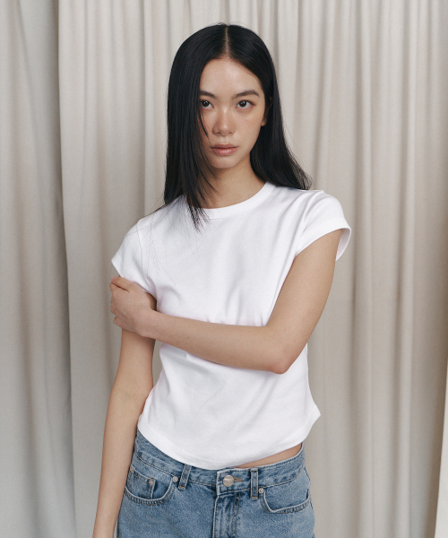 C 90S LINE BASIC T-SHIRT_WHITE