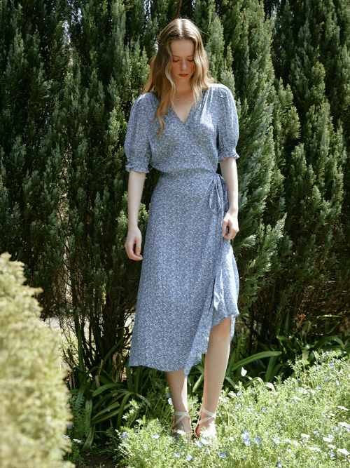 JANE flower lap dress_blue