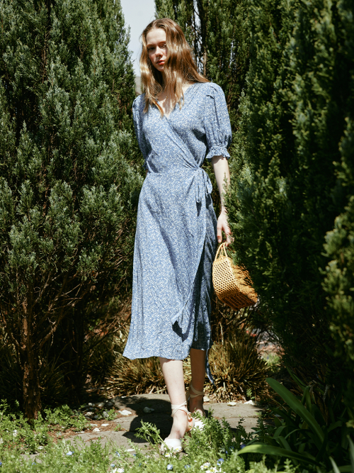 JANE flower lap dress_blue
