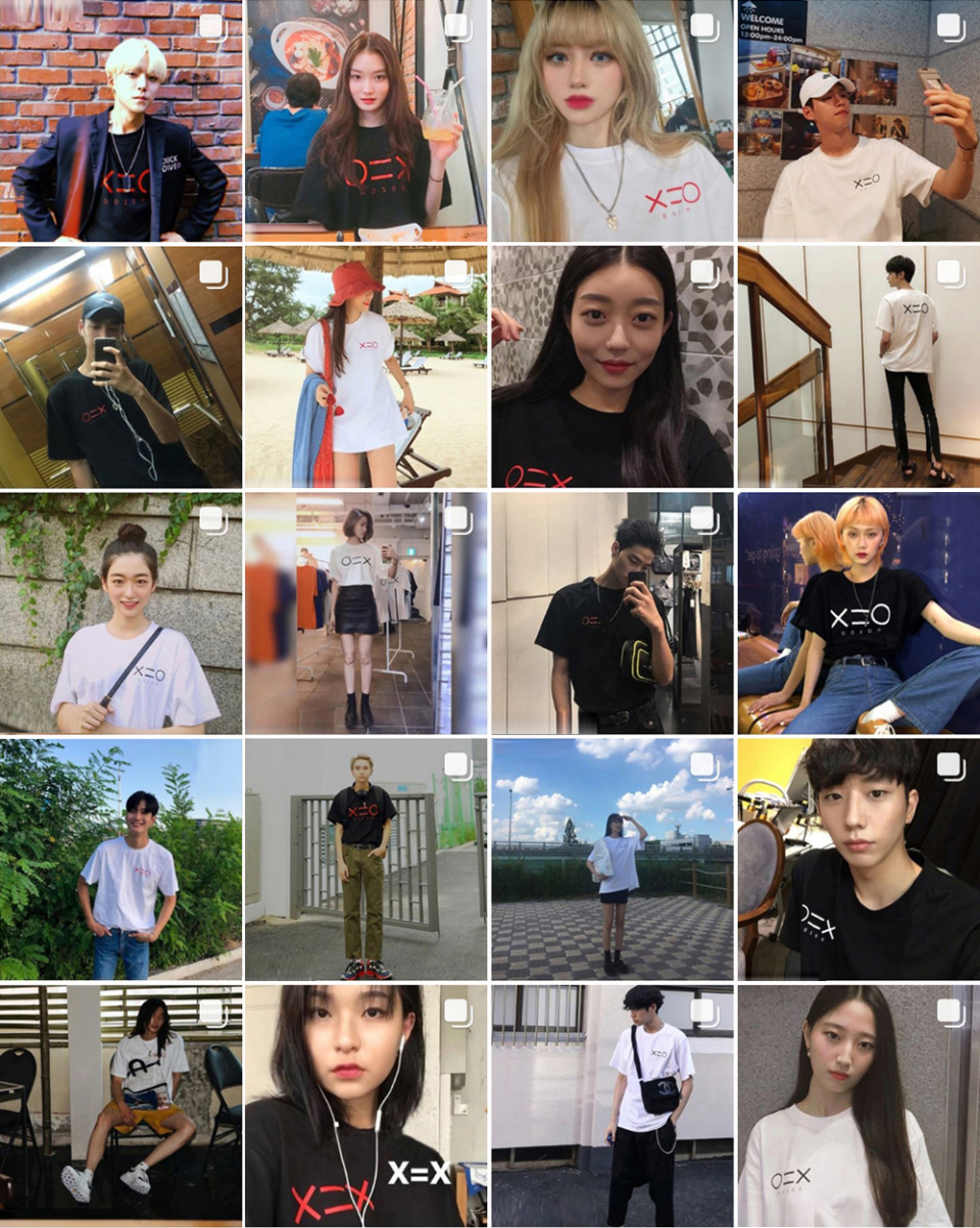 도조(DOZOH) BLCAK X=O T-SHIRTS IN WHITE