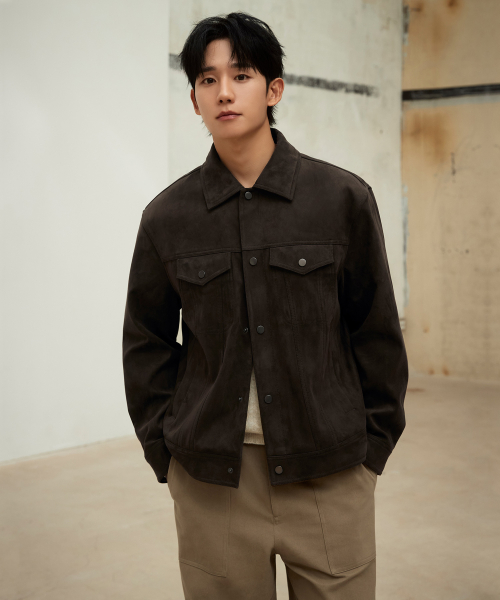 [ON]Suede Semi-Overfit Trucker - 2color