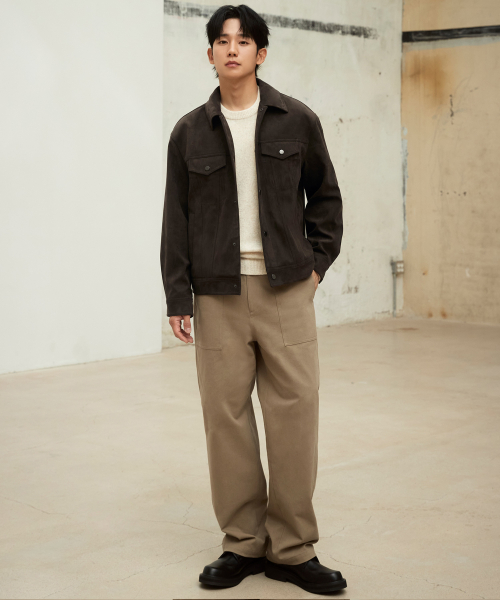 [ON]Suede Semi-Overfit Trucker - 2color