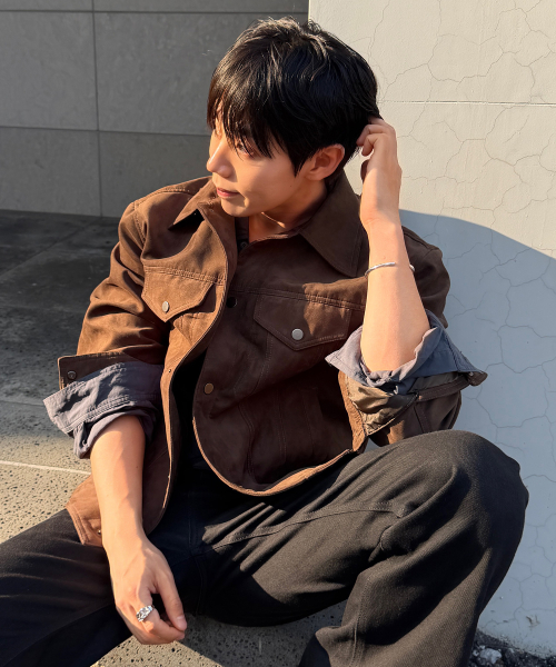 [ON]Suede Semi-Overfit Trucker - 2color