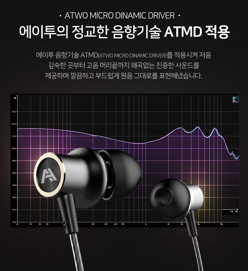에이투(ATWO) 티타늄 다이나믹 드라이버 유선 이어폰 AW111 - 후기 | 무신사