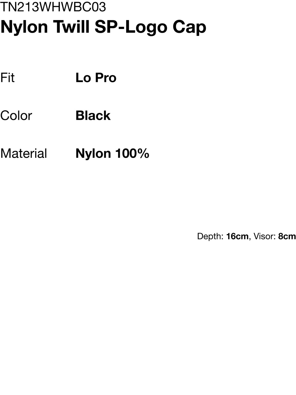 디스이즈네버댓(THISISNEVERTHAT) Nylon Twill SP-Logo Cap Black