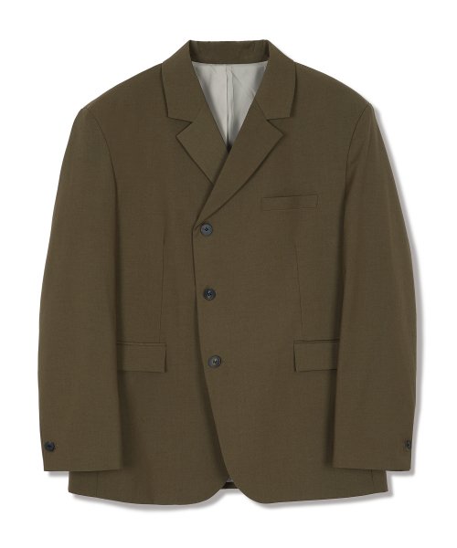 Wool Balanced Semi-over Blazer Black