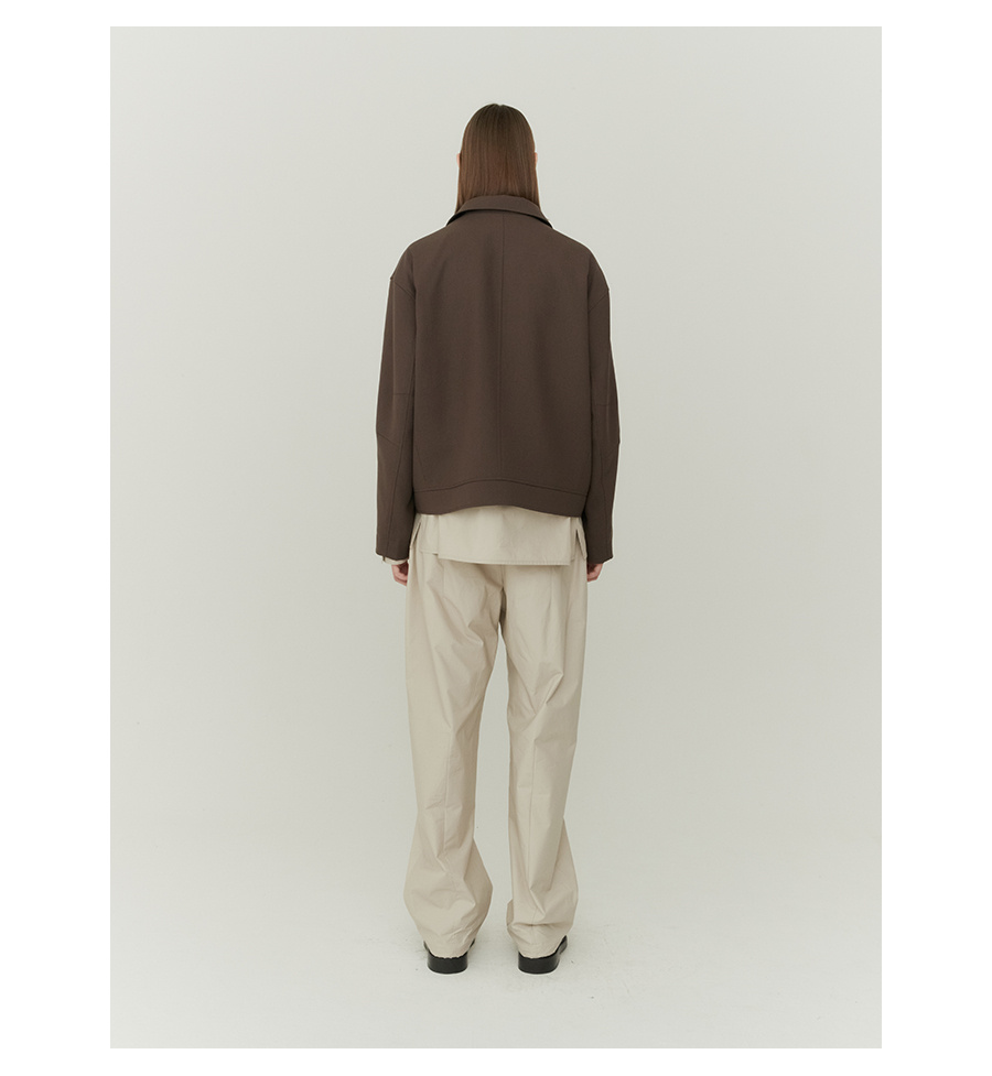 오버핏 울 크롭 자켓 (다크브라운) 상세 이미지 4