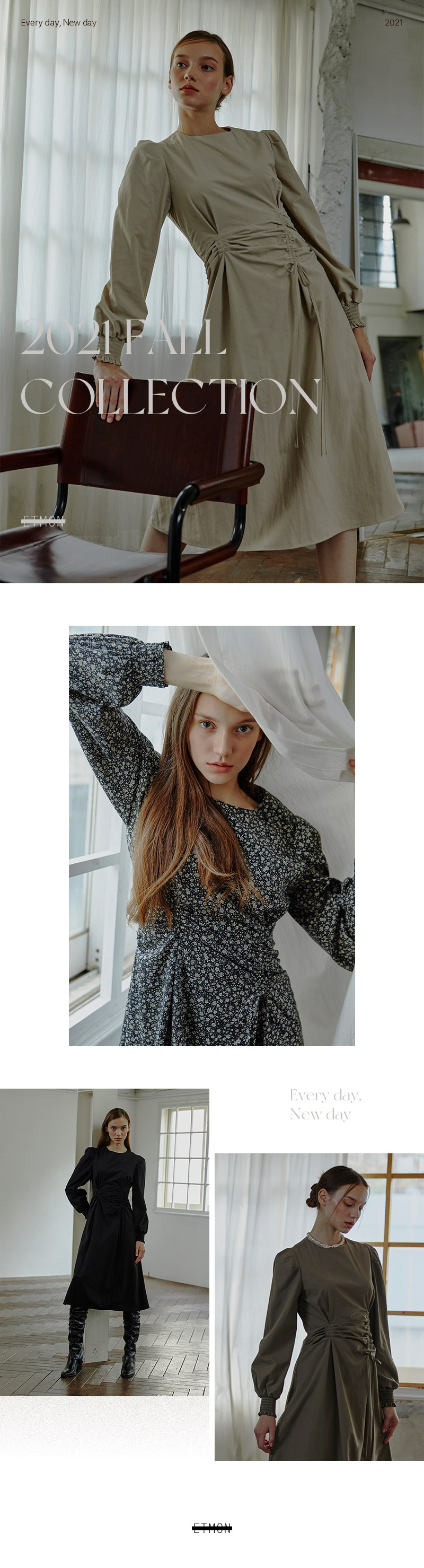 ワンピース ETMON Pintuck String Smock Dress, Beige MUSINSA | ETMON Pintuck String Smock Dress Beige