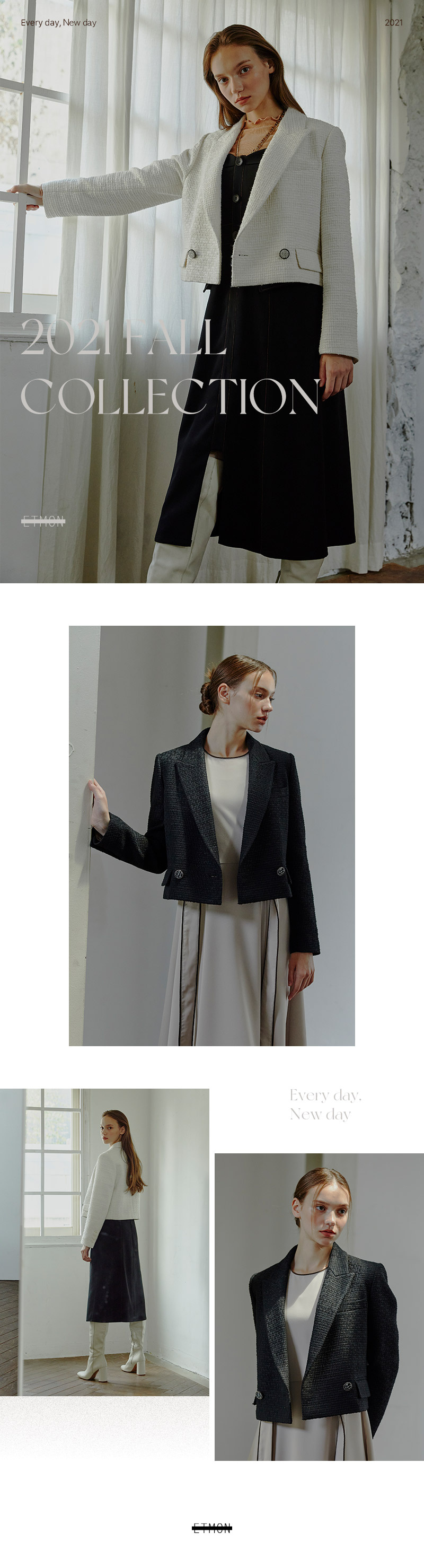 MUSINSA | ETMON Tweed Double Jacket Black MUSINSA | ETMON Tweed Double Jacket Black