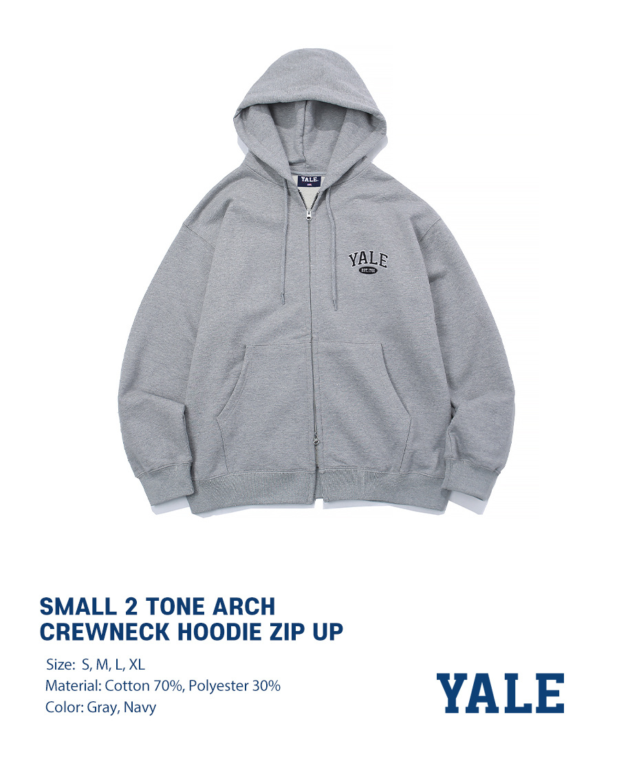 (23FW) SMALL 2 TONE ARCH HOODIE ZIP UP GRAY 상세 이미지 5