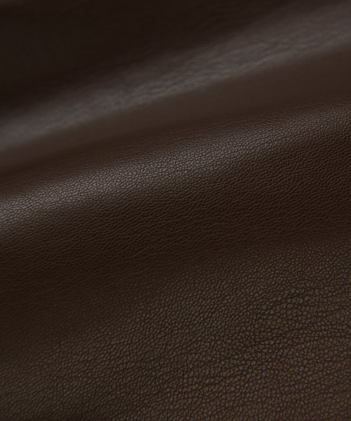 Vegan leather overfit blouson [brown]